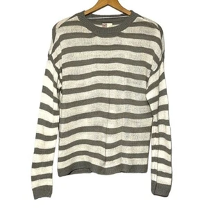 Maglione a righe junior medio SO grigio e bianco maglia girocollo pullover - Foto 1 di 10