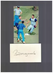 Bill Mazeroski Pittsburgh Pirates Signed Cut W/Photo W/Our COA JP - Picture 1 of 1