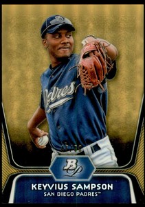 2012 Bowman Platinum Prospects Gold Refractors #BPP60 Keyvius Sampson /50