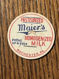 Maier’s Dairy Rochester, Pa. milk cap - Picture 1 of 2