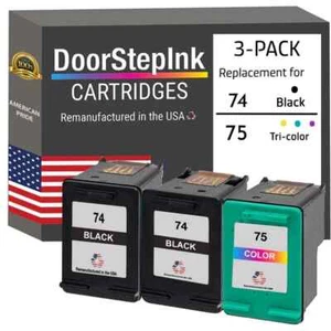 Wkłady atramentowe kompatybilne z DoorStepInk do 74 2 czarne / 75 1 kolorowe-USA - Zdjęcie 1 z 5