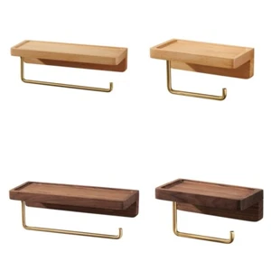 Brass Toilet Paper Dispenser Wall-mounted Tissue Roll Holder with Tray - Picture 1 of 10