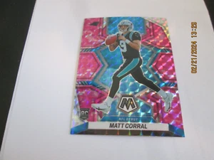 MATT CORRAL PANTHERS 2022 PANINI MOSAIC PINK CAMO PRIZM ROOKIE CARD #273 - Foto 1 di 2