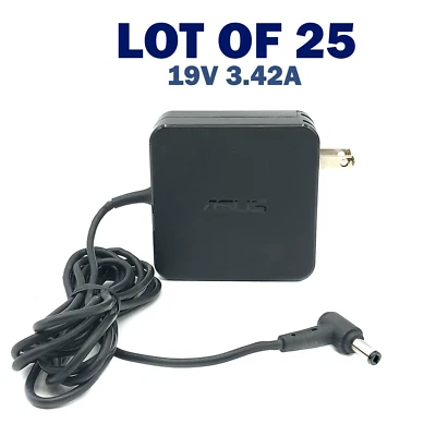 Lot of 25 Genuine Asus 65W AC Adapter Wall Charger 19V 3.42A 5.5x2.5mm - Image 1 of 4