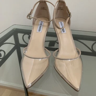 Bombas femininas Steve Madden Alessi vinil duas peças -, vinil transparente, - Imagem 1 de 4