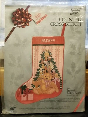 Something Special Counted Cross Stitch 50434 Stocking Tree of Teddy Bears NEW - Image 1 of 4