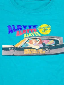 Alryte Alryte Alryte Second Line Brewing T-Shirt XL Teal IPA Dazed and Confused - Picture 1 of 7