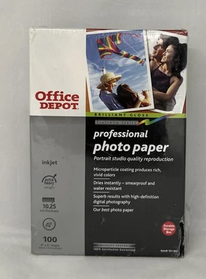 Office Depot Professional Photo Paper 4x6 Extra Heavy Gloss 100 Sheets NEW - Image 1 of 3