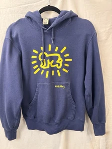 Keith Haring UNIQLO NYC Pop Icons Hooded Sweatshirt Blue Size: Men’s Small - Picture 1 of 11