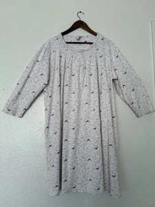 Charter Club Intimates Long Sleeve Cotton Nightgown Floral Size XXL Granny - Picture 1 of 8