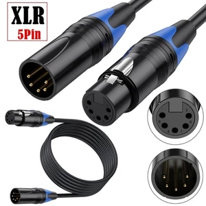 Long-lasting 5-cores XLR Cable DMX512 5 Pin Male to XLR 5 Pin Female Interfaces - Picture 1 of 13