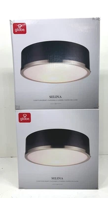Globo Selina 2PK de 14 pulgadas Luz de techo empotrada negra mate de 2 luces nueva Foto 1 de 3