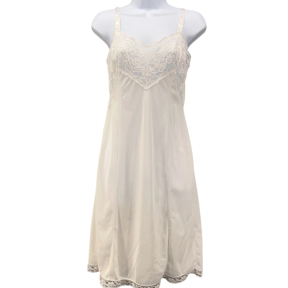 Vintage 90s Slip Dress XS Romantic Feminine Soft Lace Bridal Honeymoon Wedding - Image 1 of 4