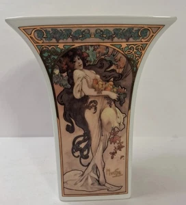 Goebel Mucha Trust Seasons 1897 “Artis Orbis“ Collection Vase Fine Elegant - Picture 1 of 8