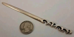 ABRIDOR DE CARTAS VINTAGE NATIVO AMERICANO NAVAJO plata esterlina 5 7/8" fundido en arena - Imagen 1 de 9