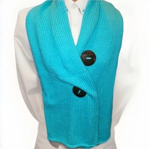 Bufanda tejida a mano Pure Accessories chal botón frontal OS 100 % algodón - Imagen 1 de 6