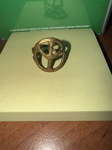 Hammered Gold Tone Peace Ring   Adjustable - Picture 1 of 4