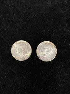 Lot Of 2 1964 Kennedy 1/2 Dollar Silver Coin Liberty Collectible Vintage USA JB1 - Picture 1 of 10
