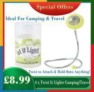 4 x Twist It Lights Camping/Reise perfekt für Weihnachtsstrümpfe grün - Bild 1 von 4