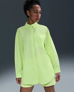 Nike Womens Dri Fit Oversize Long Sleeve Shirt 24.7 HM8385 701 Volt Medium - Picture 1 of 9