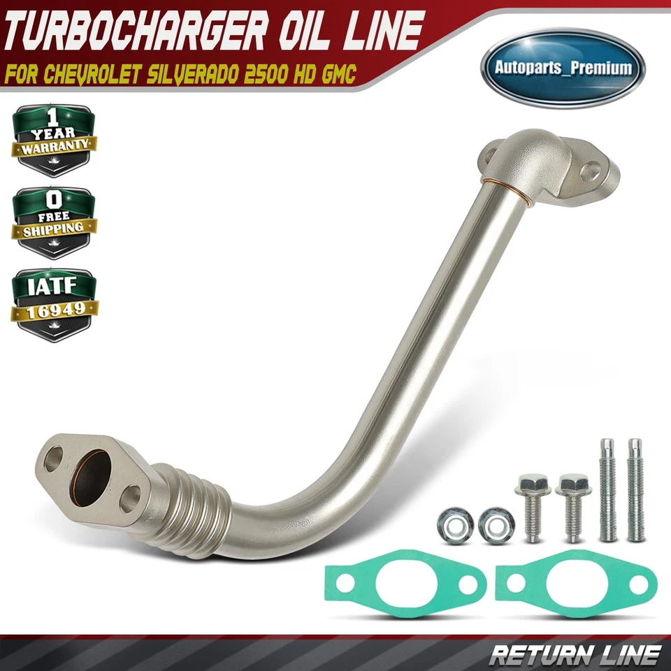 Linha de óleo turbocompressor de retorno para Chevrolet Silverado 2500 HD GMC Sierra 3500 HD - Imagem 1 de 4