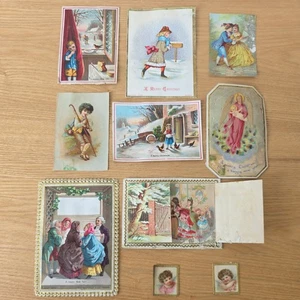 Antique Victorian Christmas and seasonal Cards c.1870 #12 - Picture 1 of 14