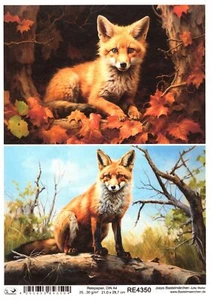 Reispapier A4 Strohseide Decoupage Serviertentechnik Fuchs Herbst RE4350 - Bild 1 von 1