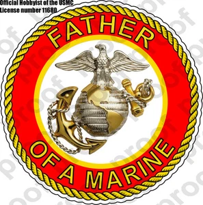 STICKER USMC VET FATHER OF A MARINE  USMC Lisc # 20187 - Picture 1 of 1