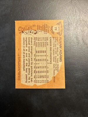 #79 West Alvin Adams 1981-82 Topps Cb15-3 alvan phoenix suns - Image 1 of 2