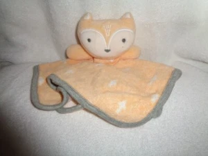 Fox Peach Gray Plush Bath Wash Terry Cloth Cloud Island 9" Baby Security Blanket - Picture 1 of 3