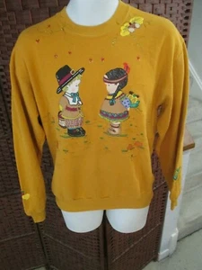 Sudadera De Colección Peregrino Nativo Americano Indio Niños Otoño Cosecha Mediana - Imagen 1 de 5