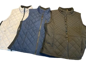 Set Of 3 ANDREW MARC Women's Puffer Vest, Greige Black Navy Full Zip, Size XL - Picture 1 of 4