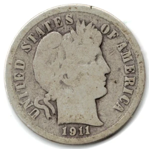 1911 Barber Dime in BUONE condizioni ~ CERCHIO COMPLETO SU ENTRAMBI I LATI. pz b 53 - Foto 1 di 5