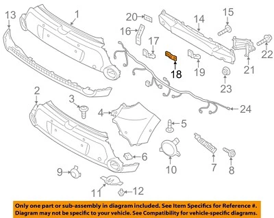 Soporte central de parachoques trasero KIA OEM 14-18 Soul 86634B2000 Foto 1 de 2