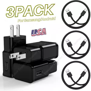 3X Type C Fast Charger Data Cable For Samsung Android Phone USB Charging Cube US - Picture 1 of 15