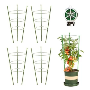 4 Pack Tomato Cage Plant Support Cages for Garden 18 inches Trellis for Climb... - Picture 1 of 7
