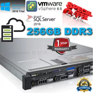 Dell PowerEdge R620 DUAL Xeon E5-2670 2.60GHz 256GB DDR3 - 1.2TB SAS 10K RAID0 - Picture 1 of 9