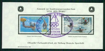 ¡BORRADORES DE BLOQUE DEL COMITÉ OLÍMPICO DE AYUDA DEPORTIVA ALEMANA!! WATER POLO fd60 Foto 1 de 2