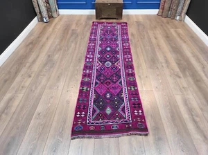 Alfombra Purple Runner, alfombra turca vintage, alfombra orietal, alfombra de cocina, 2,7 x 9,3 pies - Imagen 1 de 10