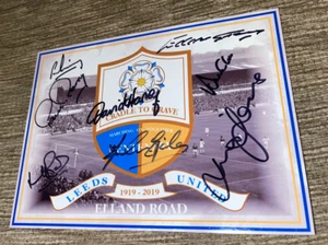 RARE LEEDS UNITED REVIE TEAM MULTI SIGNED METAL SIGN LEEDS UNITED AUTOGRAPH B - Picture 1 of 2