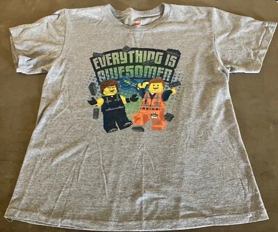 Boys size Medium Lego Movie 2 Graphic T shirt by Lego short sleeved gray color - Image 1 of 4