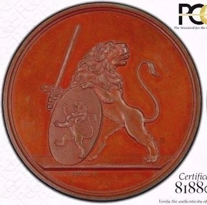 1816 BELGIEN ÖSTERREICH-NIEDERLANDE PROVINZIALRAT MEDAILLE PCGS MS63 GETÖNTER LÖWE - Bild 1 von 6