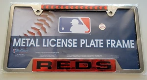 Cincinnati Reds Chrome Frame Metal License Plate Tag Cover New - Picture 1 of 3