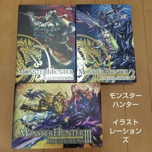 CAPCOM Monster Hunter Illustrations 1 2 3 III Art Book 3SET Game Japan - Picture 1 of 11