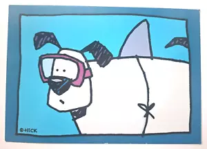 Cartolina Ed Heck 2006 cane che indossa occhiali e pinna di squalo 4"x6" non spedita-BR1 - Foto 1 di 2