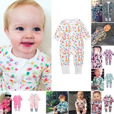 Baby Kids Girls Boys Casual Comfy Jumpsuit Clothes Outfit Crew Neck Sleepwear