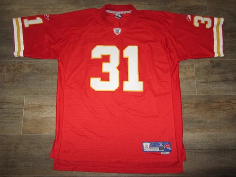 Kansas City Chiefs Priest Holmes Reebok NFL Football Jersey XL Sewn Team Red Cover