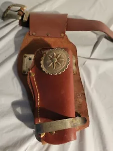 1950's ROY ROGERS "Flash Draw" Single Leather Holster Approx 33" - Picture 1 of 12