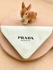 Prada Beauty Gold Portable Triangle Mirror Mint Canvas Pouch Brand New