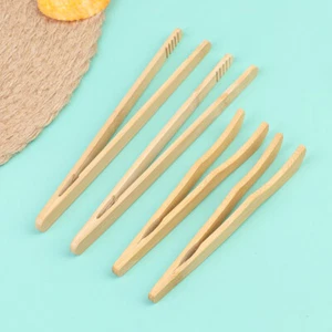 4pcs/set Food Pliers Kitchen Tongs Tea Bread Barbecue Supplies Bamboo Steak3CJF - Picture 1 of 12